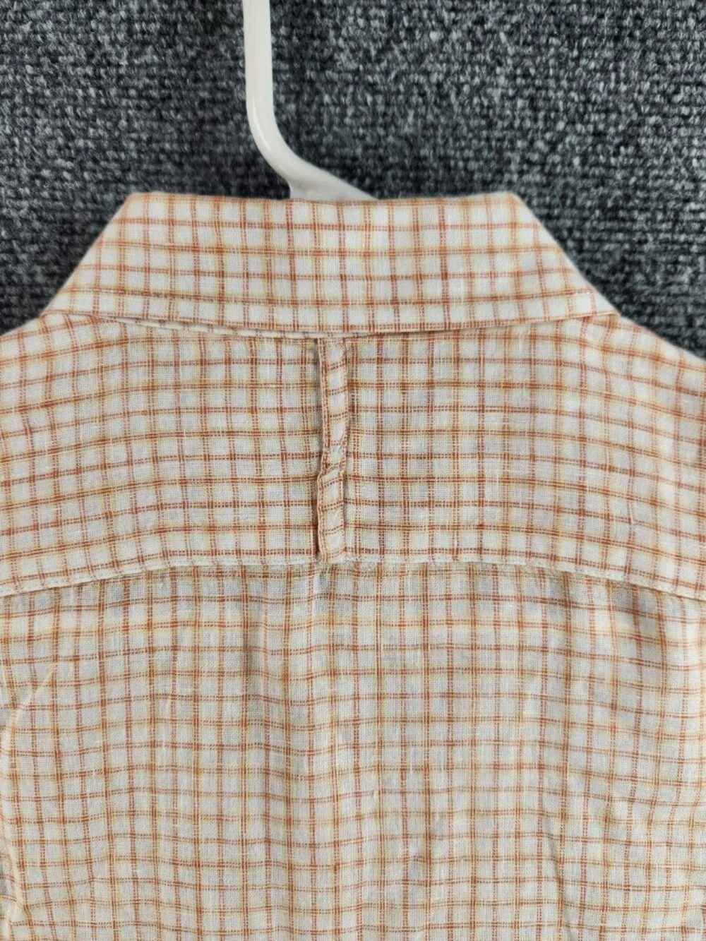 Banana Republic 17-17.5 XL Yellow Orange Plaid Long Sleeve Button Up Shirt Men